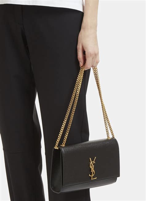 Kate Small Chain Bag: Elegant Grain De Poudre Leather